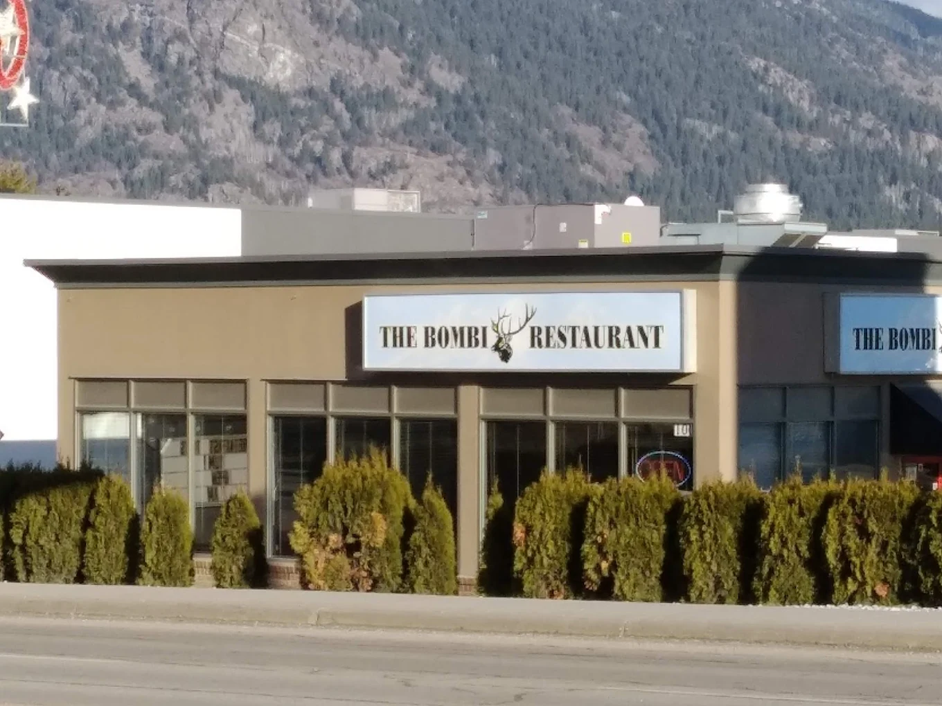 The Bombi Restaurant exterior in Castlegar